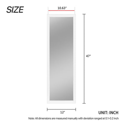 HomeRoots Long White Framed Door Mount Mirror