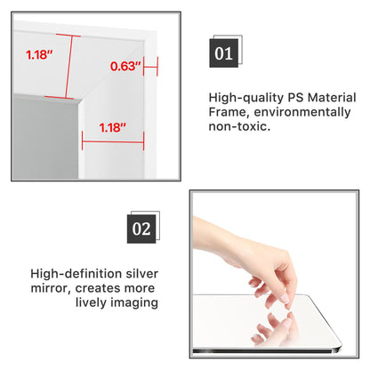 HomeRoots Long White Framed Door Mount Mirror