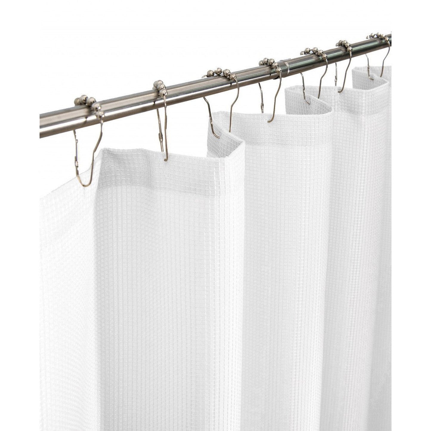 HomeRoots Luxurious White Waffle Weave Shower Curtain