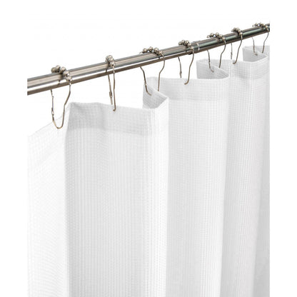 HomeRoots Luxurious White Waffle Weave Shower Curtain