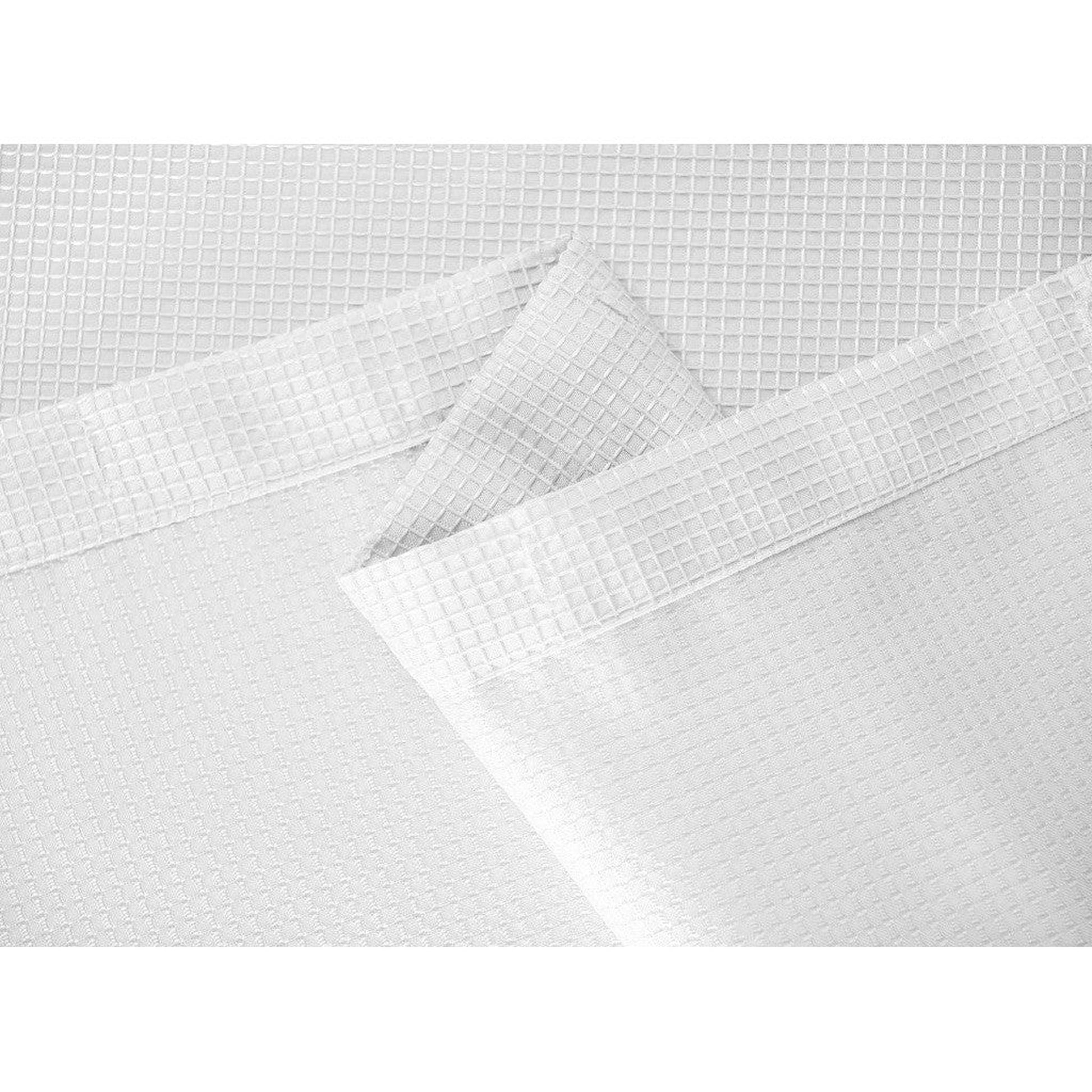 HomeRoots Luxurious White Waffle Weave Shower Curtain