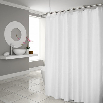 HomeRoots Luxurious White Waffle Weave Shower Curtain
