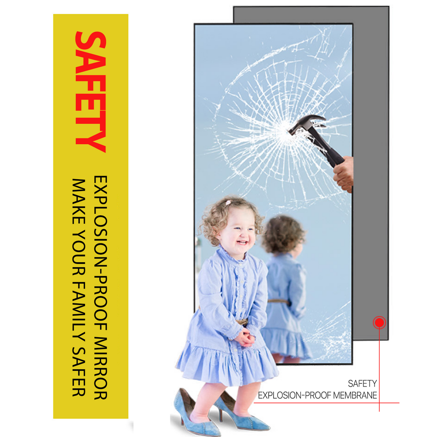 HomeRoots Minimal Black Mirror with Stand