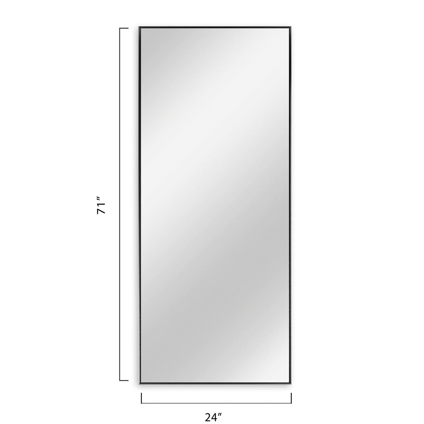 HomeRoots Minimal Black Rectangular Wall Mirror
