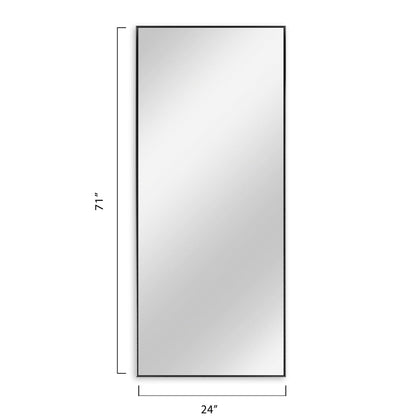 HomeRoots Minimal Black Rectangular Wall Mirror
