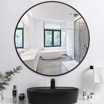HomeRoots Minimal Black Round Wall Mirror