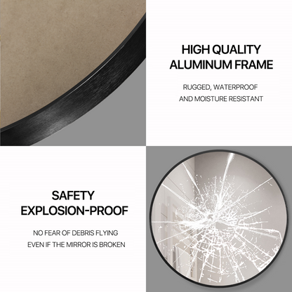 HomeRoots Minimal Black Round Wall Mirror