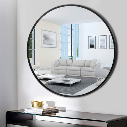HomeRoots Minimal Black Round Wall Mirror
