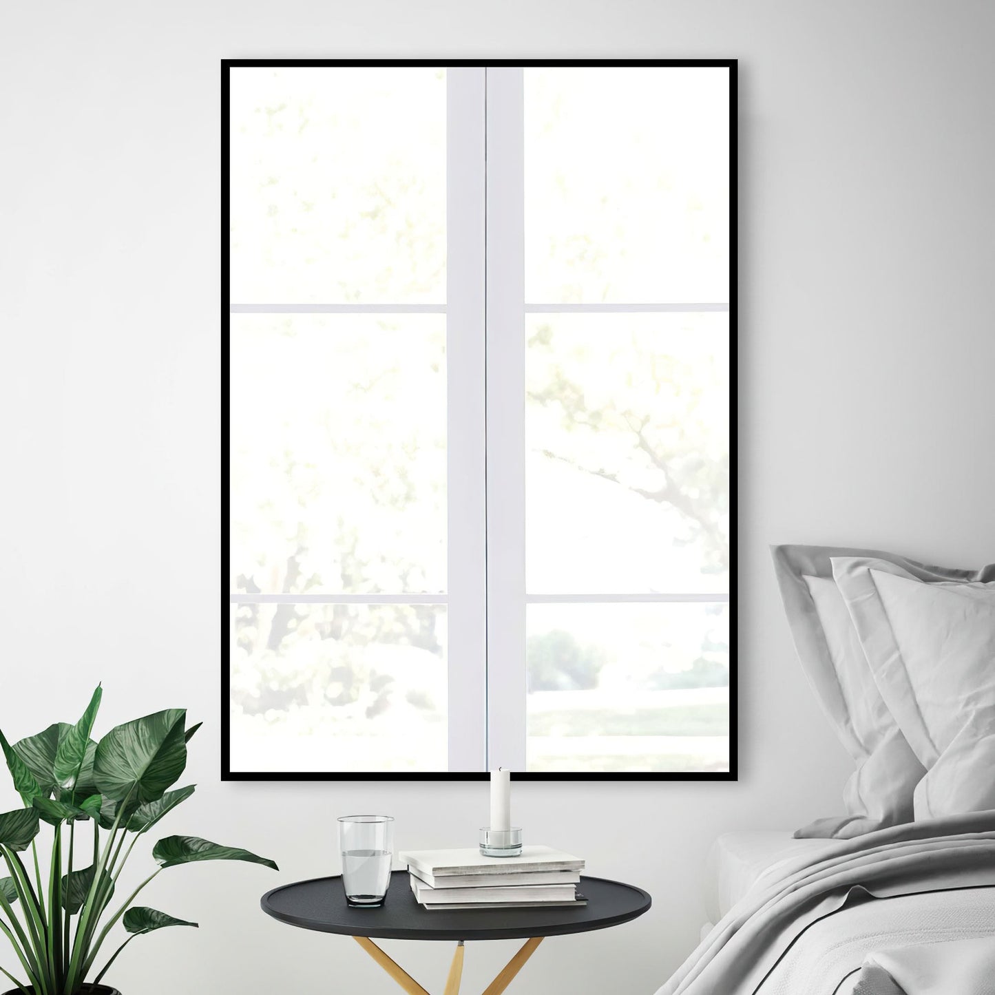 HomeRoots Minimal Black Wall Mirror