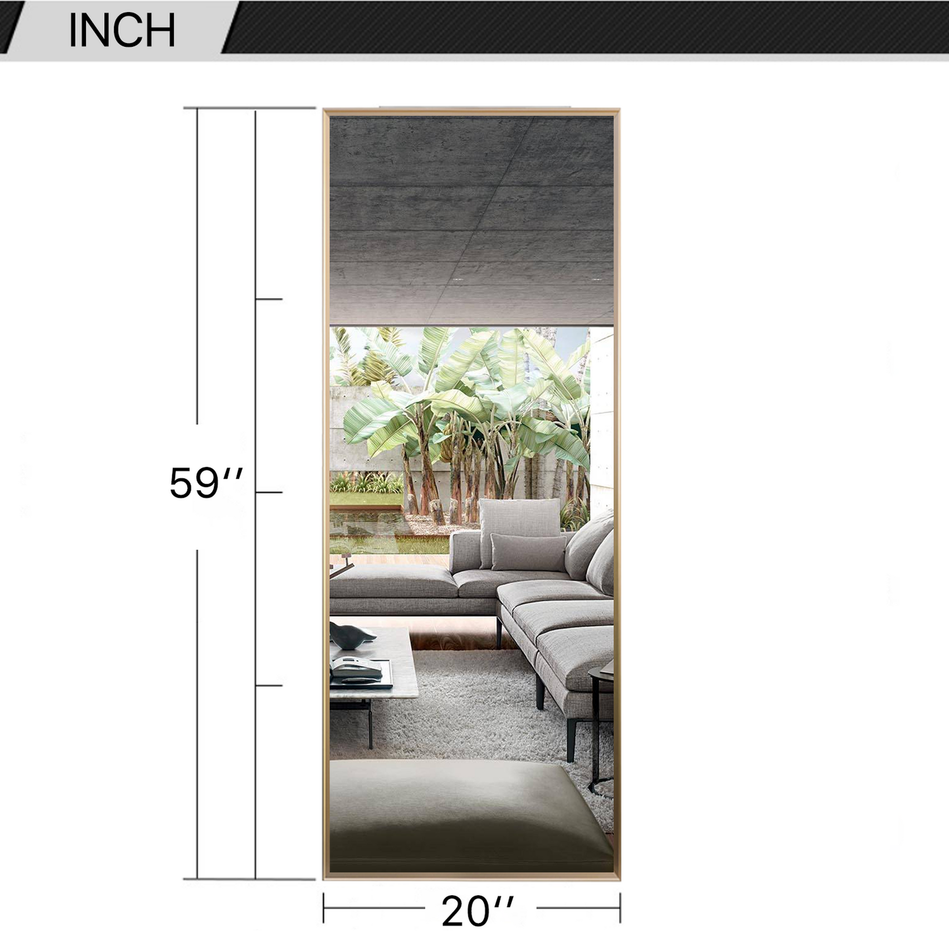 HomeRoots Minimal Gold Full-length Mirror with Stand