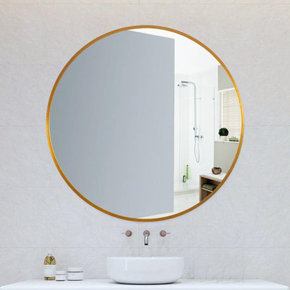 HomeRoots Minimal Gold Round Wall Mirror