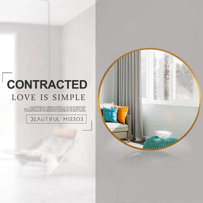 HomeRoots Minimal Gold Round Wall Mirror