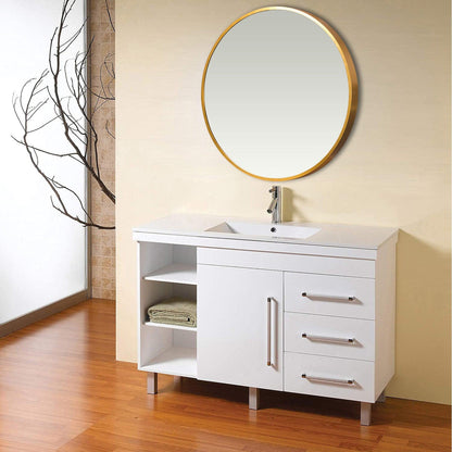 HomeRoots Minimal Gold Round Wall Mirror