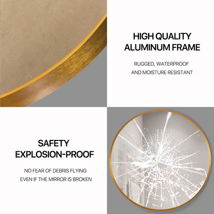 HomeRoots Minimal Gold Round Wall Mirror