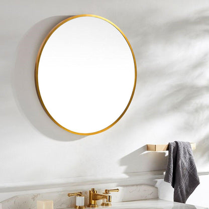 HomeRoots Minimal Gold Round Wall Mirror