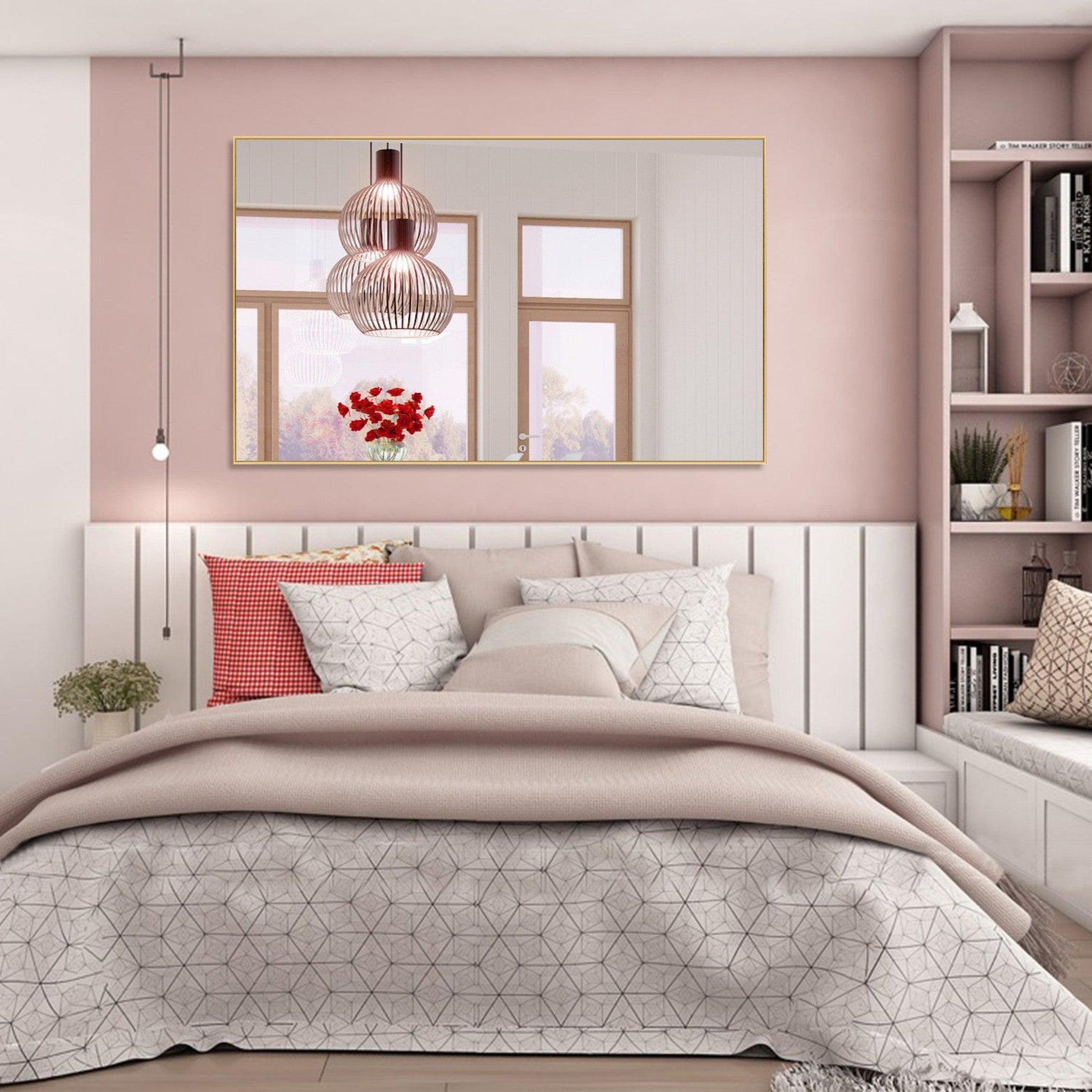 HomeRoots Minimal Metal Framed Bathroom Vanity Mirror