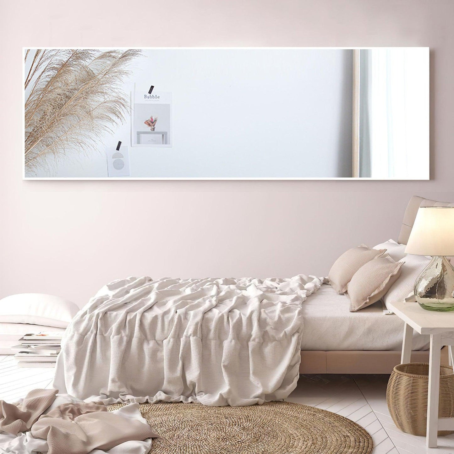 HomeRoots Minimal White Rectangular Full-length Wall Mirror