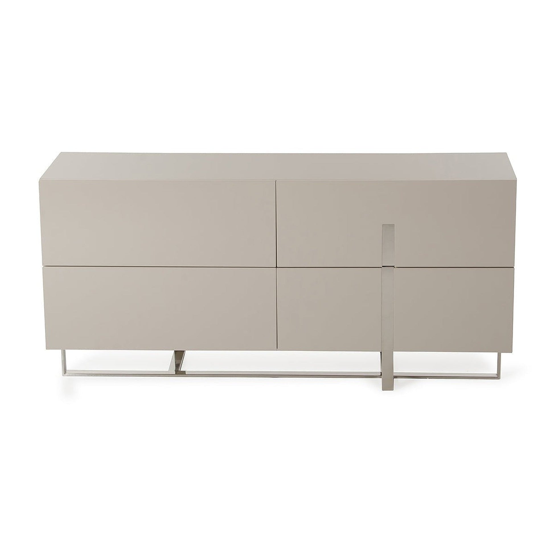 HomeRoots Minimalist 3 Drawer Cabinet in Light Gray Finish