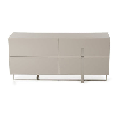 HomeRoots Minimalist 3 Drawer Cabinet in Light Gray Finish