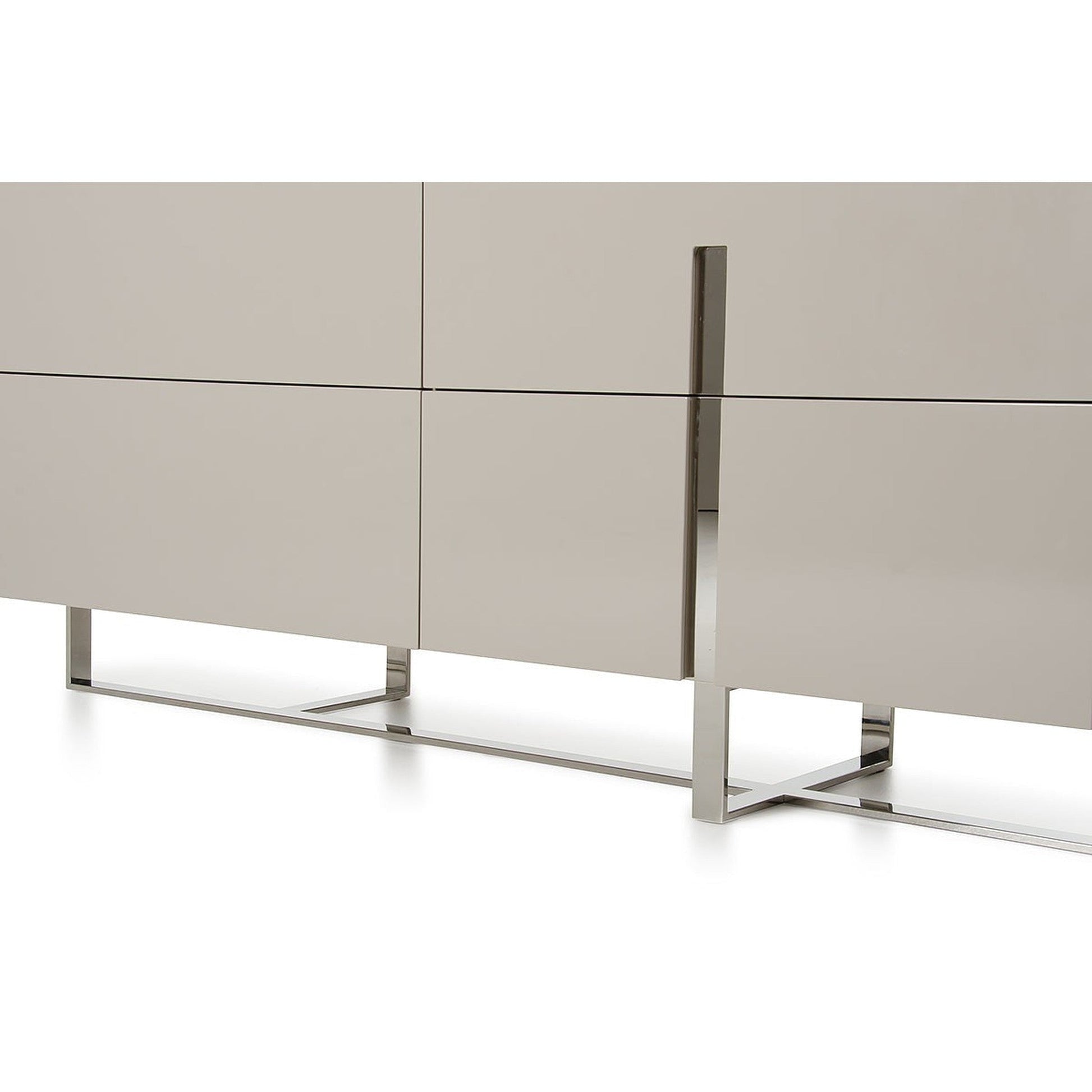 HomeRoots Minimalist 3 Drawer Cabinet in Light Gray Finish