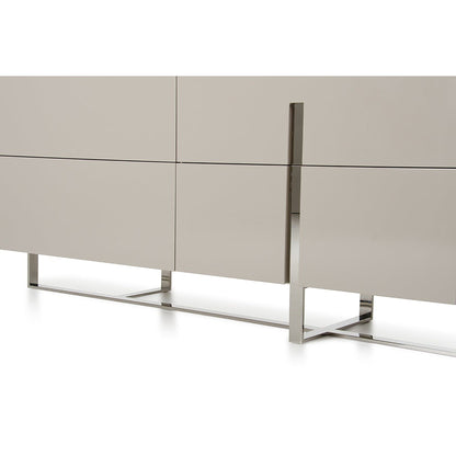 HomeRoots Minimalist 3 Drawer Cabinet in Light Gray Finish