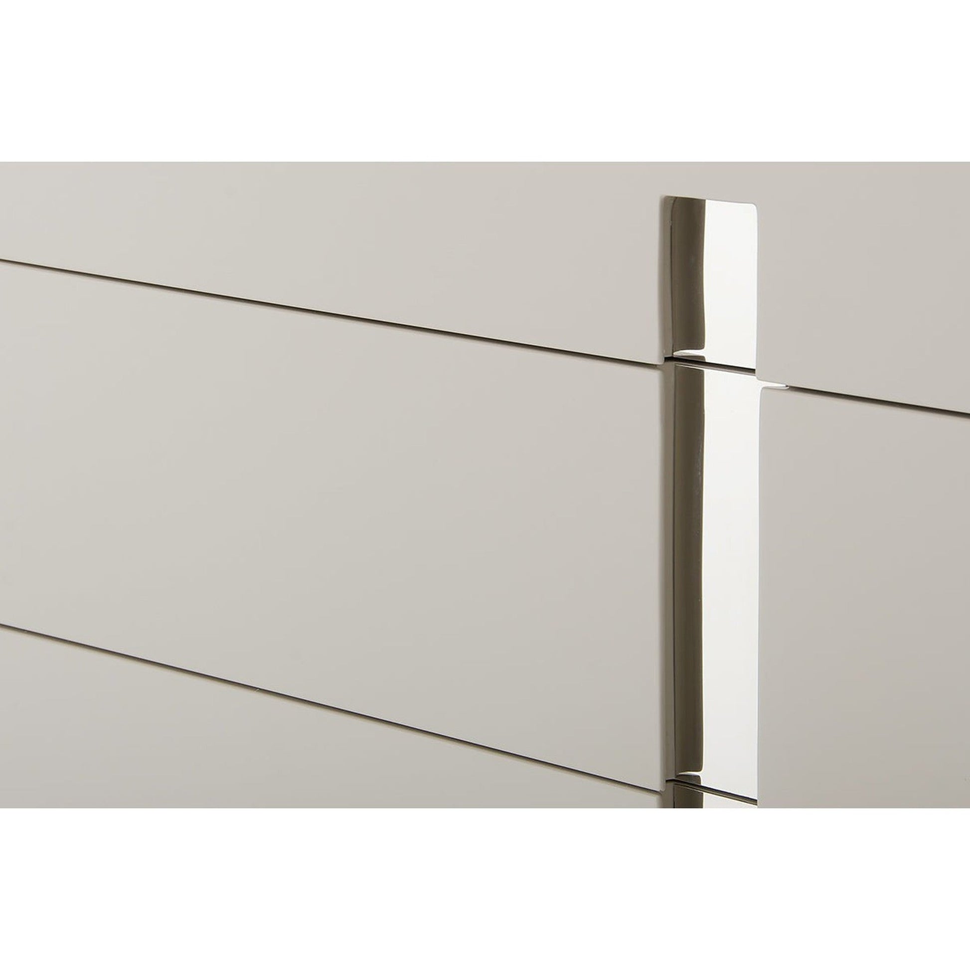 HomeRoots Minimalist 3 Drawer Cabinet in Light Gray Finish