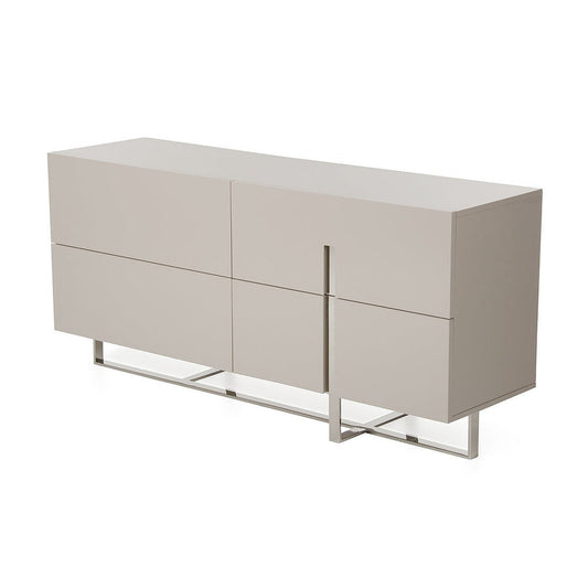 HomeRoots Minimalist 3 Drawer Cabinet in Light Gray Finish