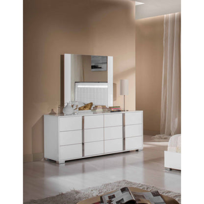 HomeRoots Minimalist 6 Drawer Cabinet in White Finish