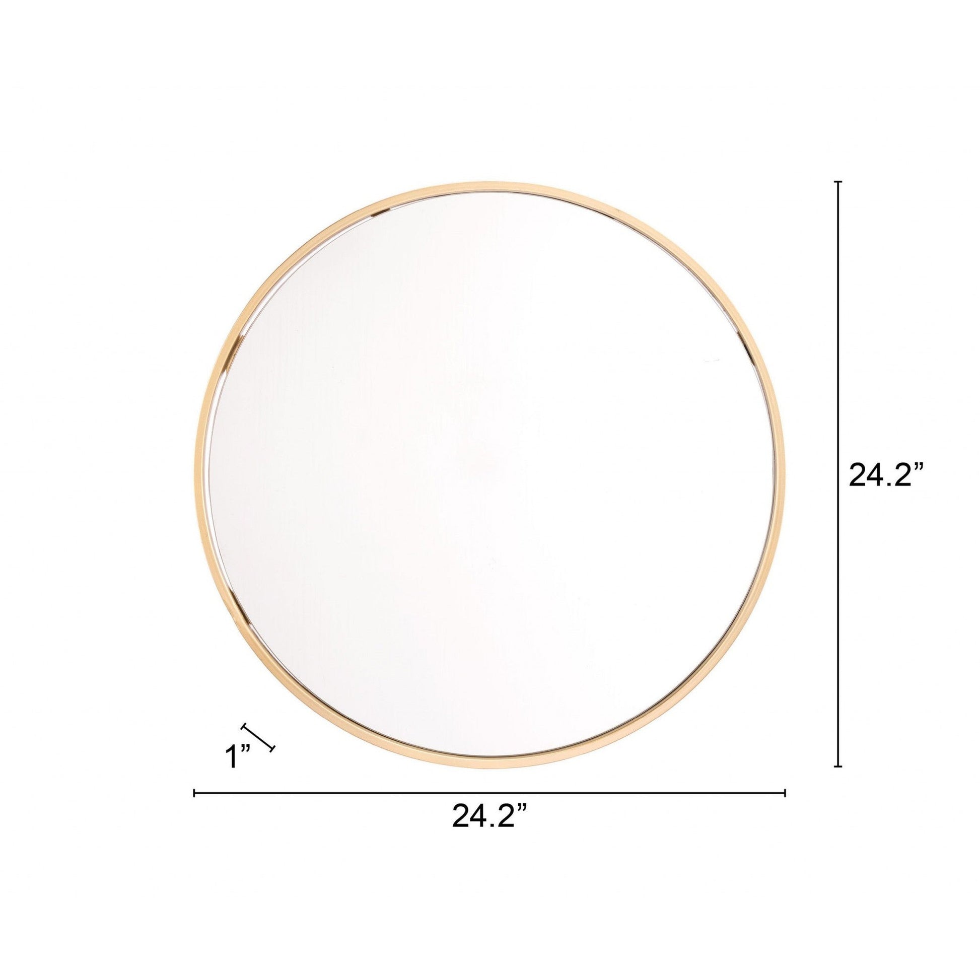 HomeRoots Minimalist Gold Oval Mirror