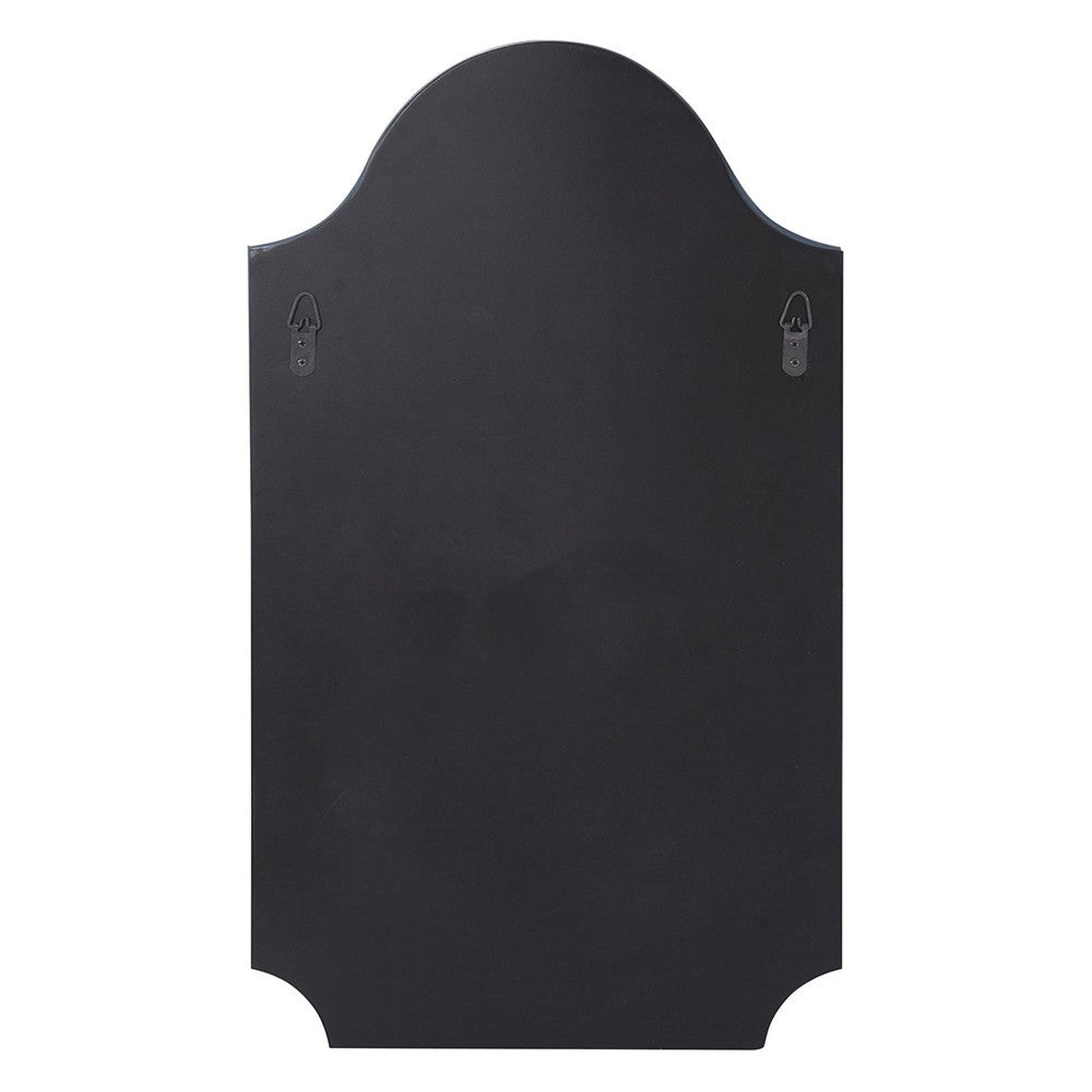 HomeRoots Minimalist Rectangle Arched Glass Mirror with Beveled Edge And Scalloped Corners