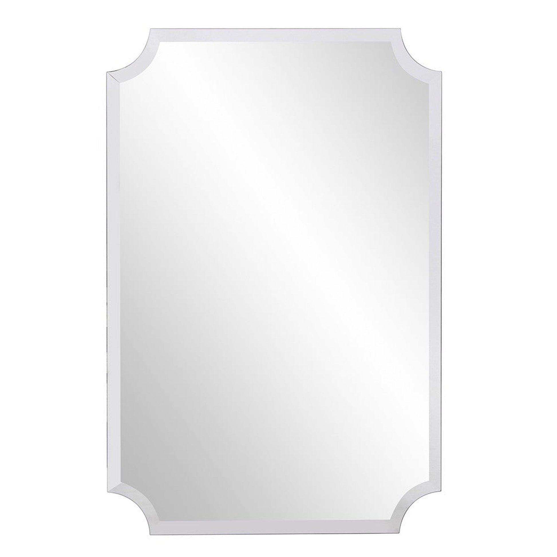 HomeRoots Minimalist Rectangle Mirror with Beveled Edge And Scalloped Corners