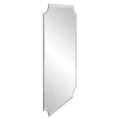 HomeRoots Minimalist Rectangle Mirror with Beveled Edge And Scalloped Corners