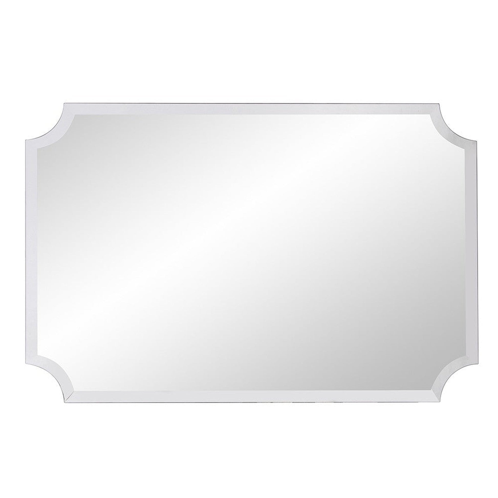 HomeRoots Minimalist Rectangle Mirror with Beveled Edge And Scalloped Corners