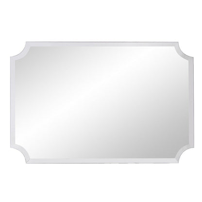 HomeRoots Minimalist Rectangle Mirror with Beveled Edge And Scalloped Corners