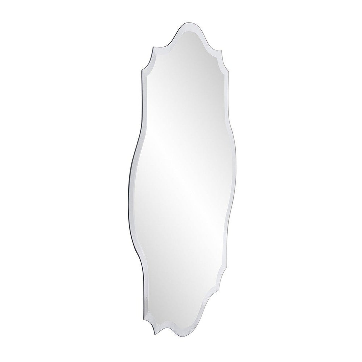 HomeRoots Minimalist Rectangle Mirror with Scalloped Corners and Curved Edges