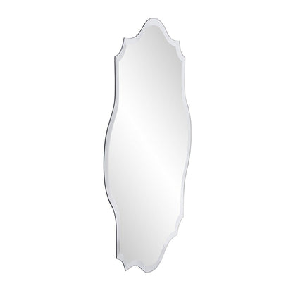 HomeRoots Minimalist Rectangle Mirror with Scalloped Corners and Curved Edges