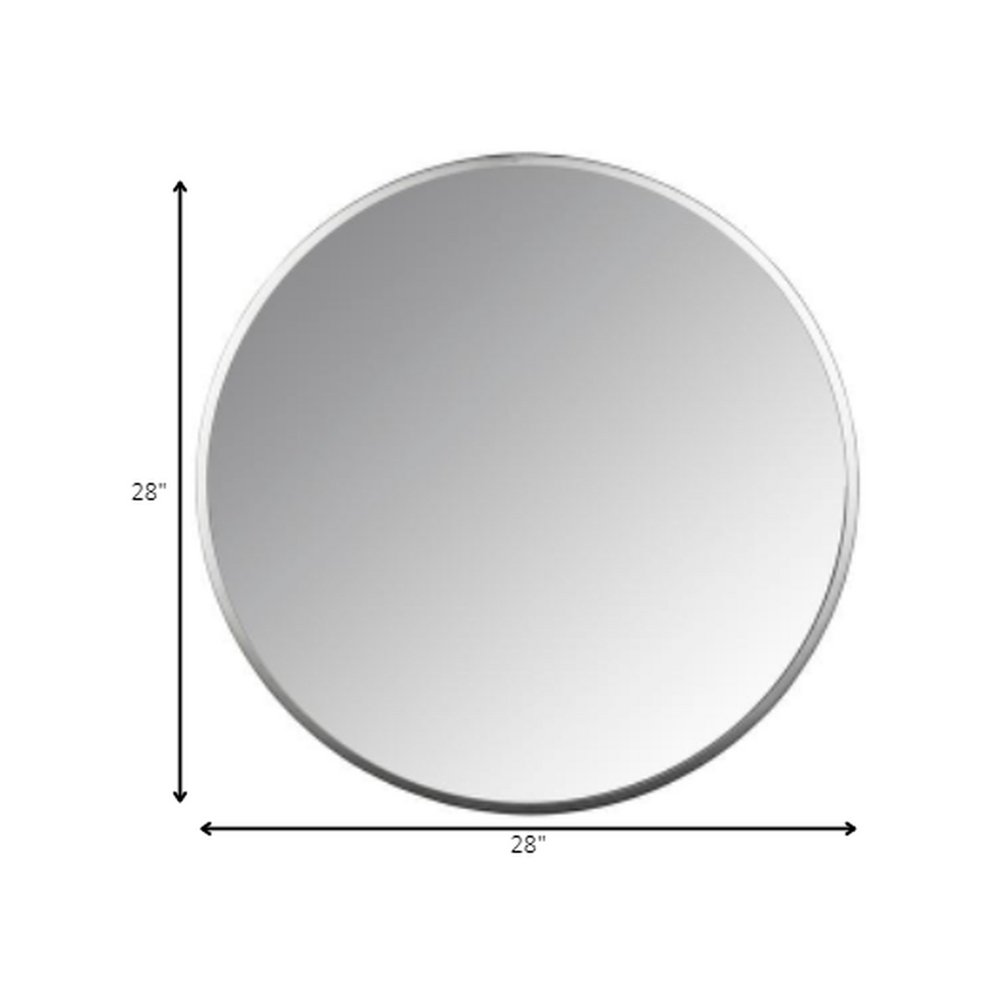 HomeRoots Minimalist Silver Round Wall Mirror