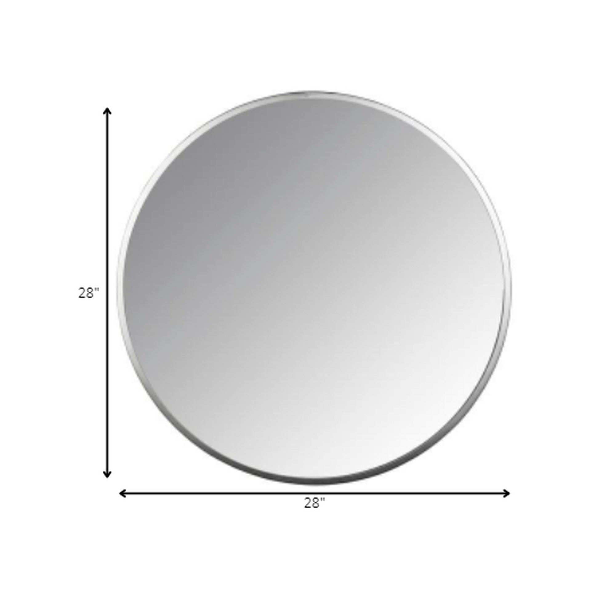 HomeRoots Minimalist Silver Round Wall Mirror