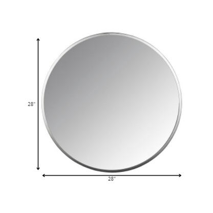 HomeRoots Minimalist Silver Round Wall Mirror