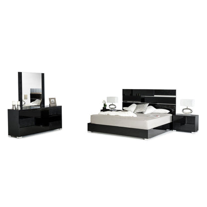 HomeRoots Modern 3 Drawer Cabinet With Black Crocodile Finish