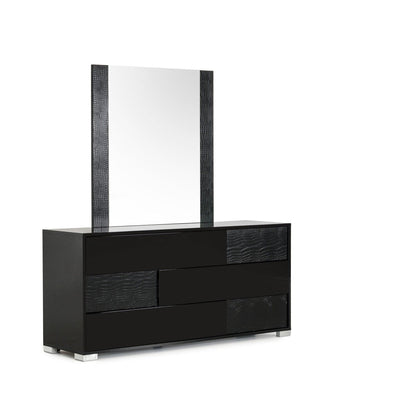HomeRoots Modern 3 Drawer Cabinet With Black Crocodile Finish