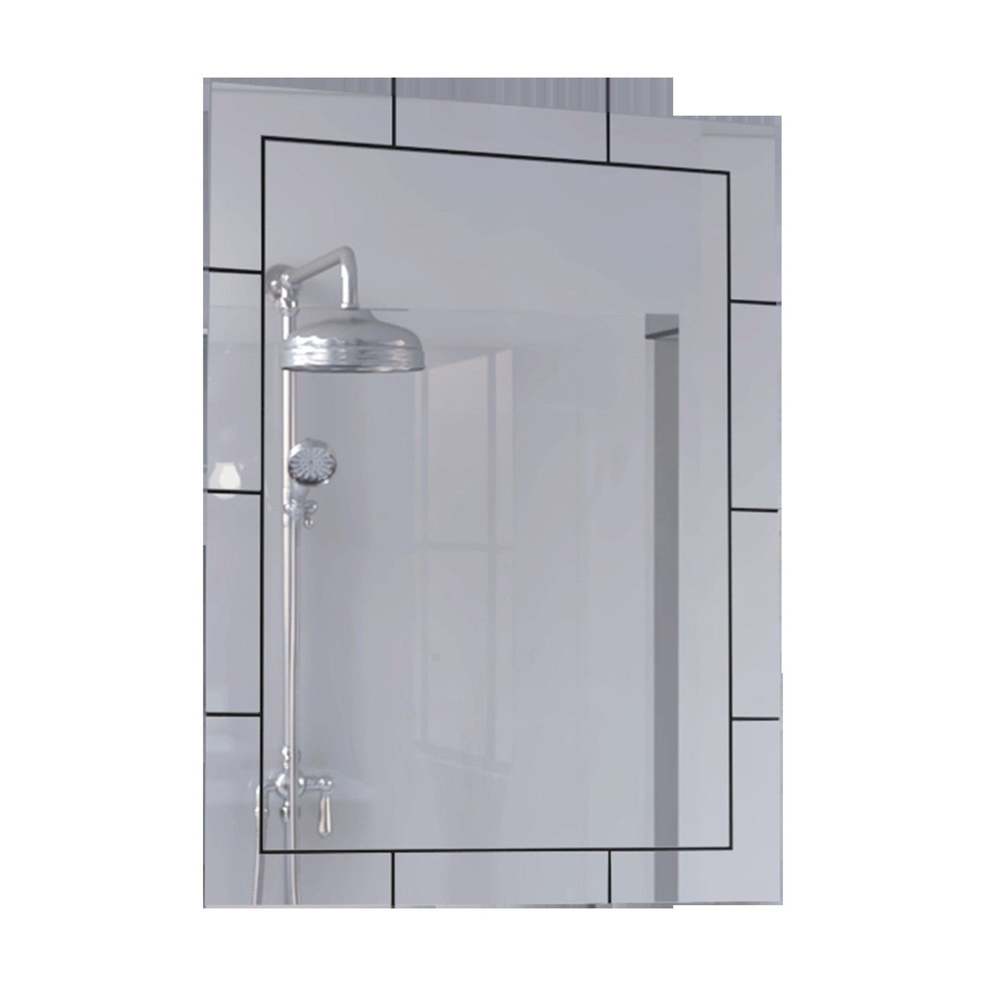 HomeRoots Modern Beveled Tile Design Wall Mirror