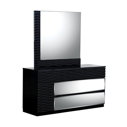 HomeRoots Modern Black Mirror With Clean Angeled Lines