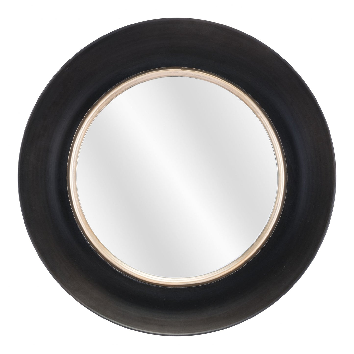 HomeRoots Modern Black Round Mirror