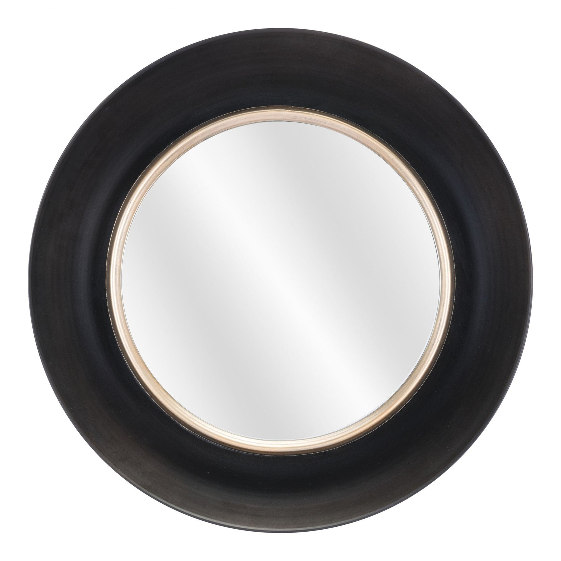 HomeRoots Modern Black Round Mirror