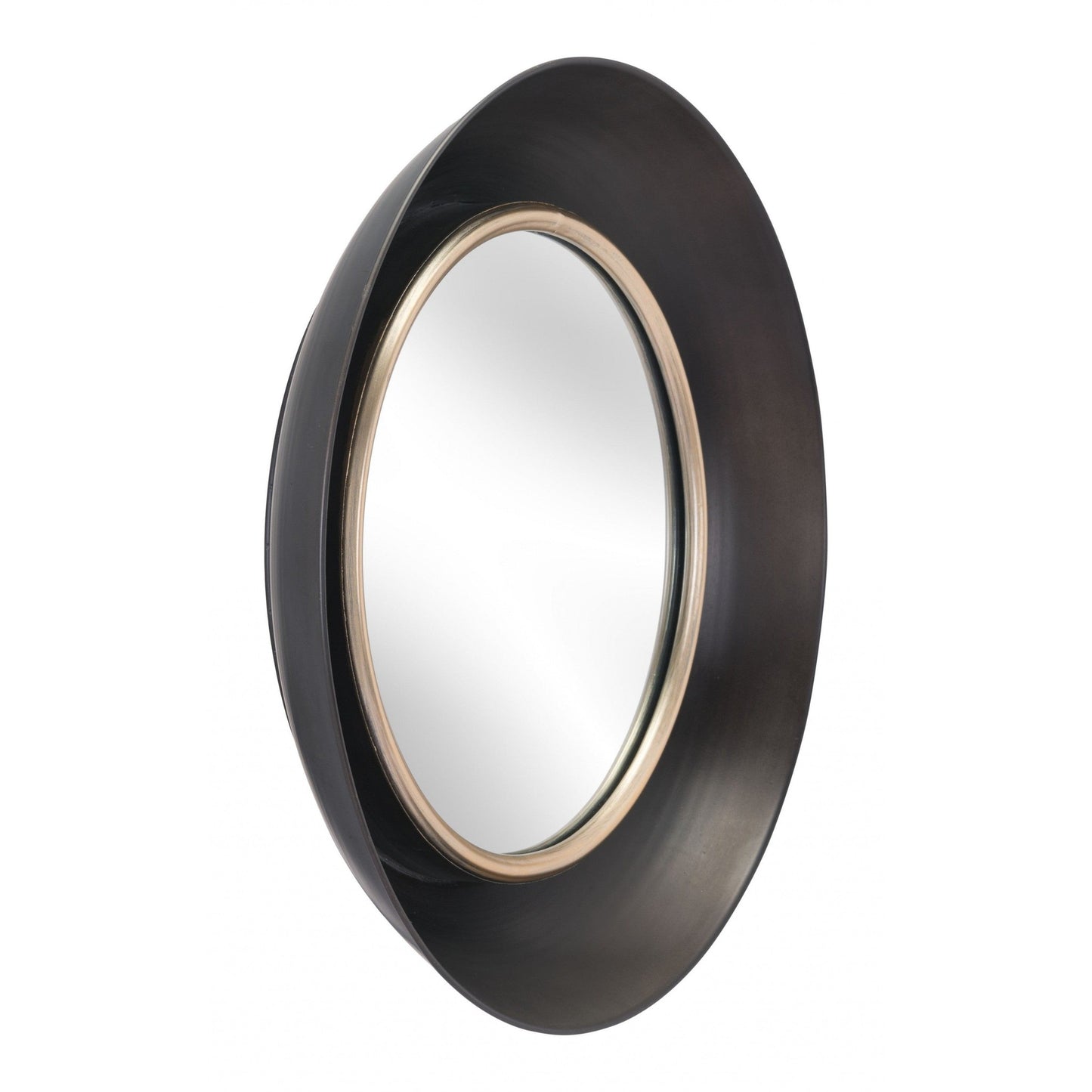 HomeRoots Modern Black Round Mirror