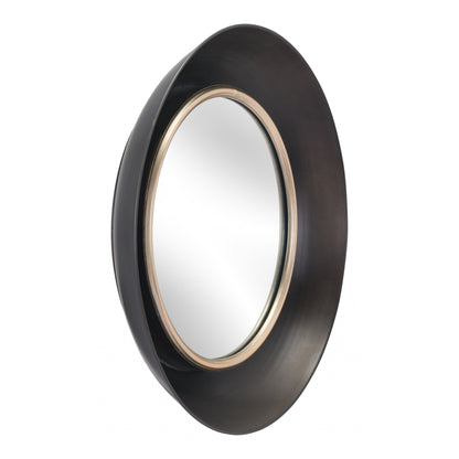 HomeRoots Modern Black Round Mirror