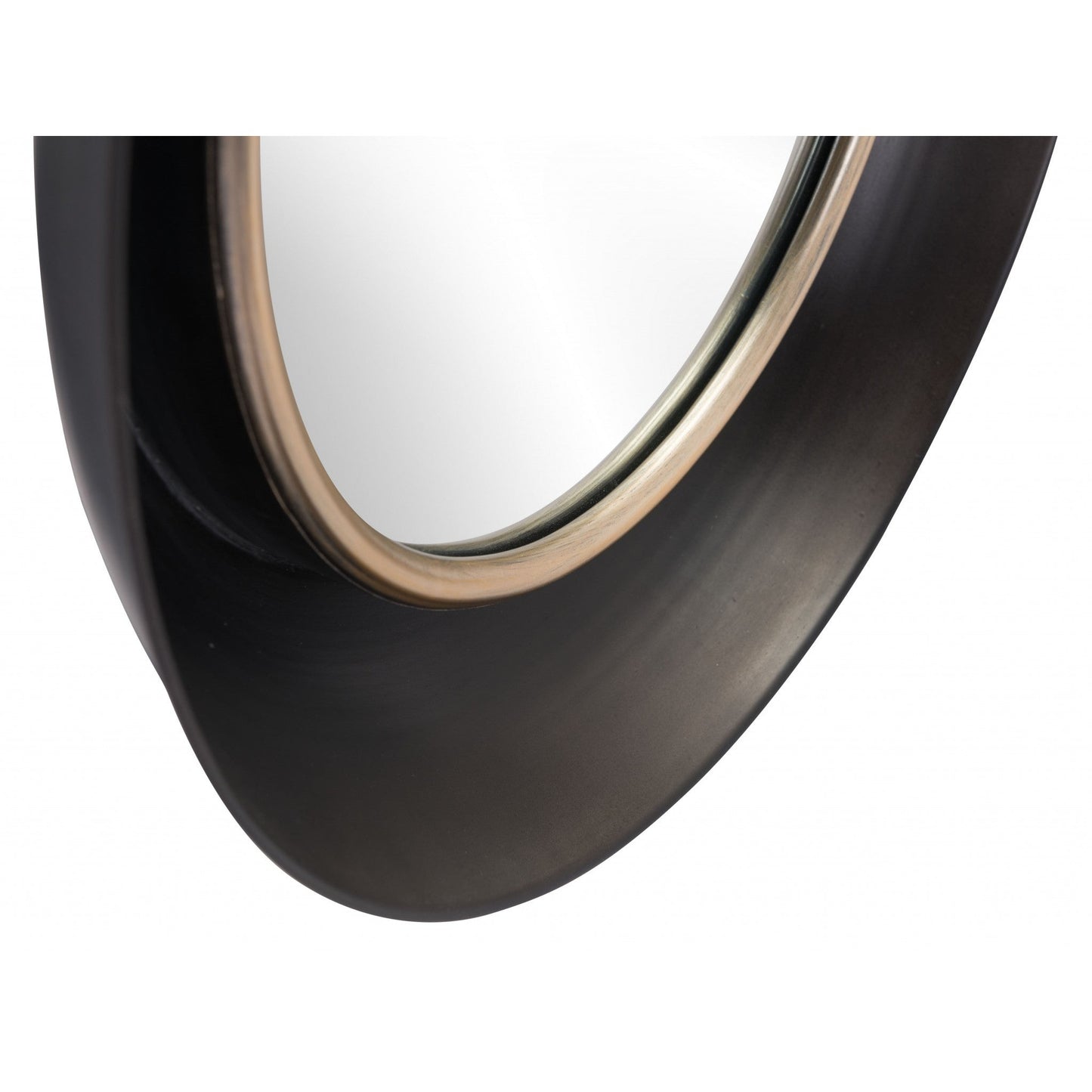 HomeRoots Modern Black Round Mirror
