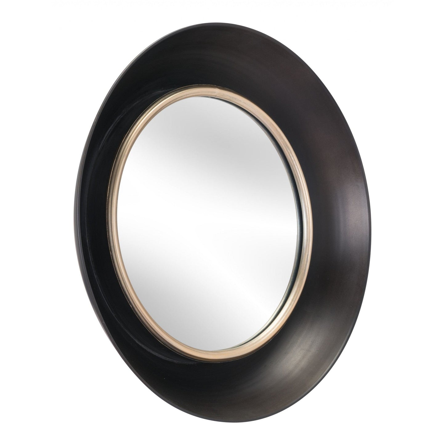 HomeRoots Modern Black Round Mirror