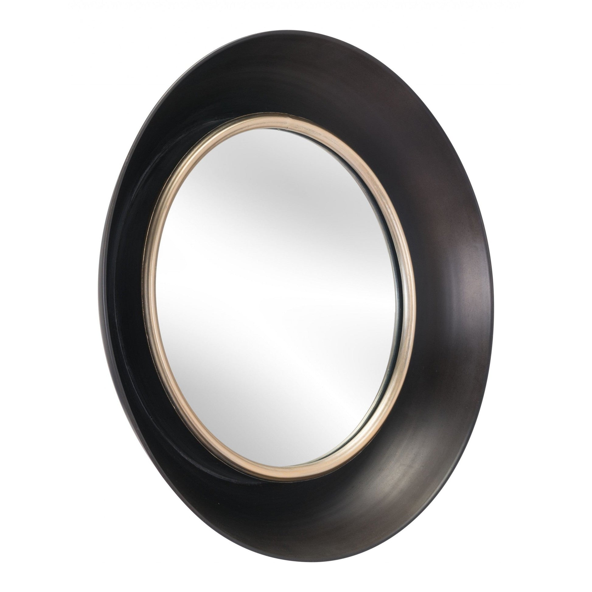 HomeRoots Modern Black Round Mirror